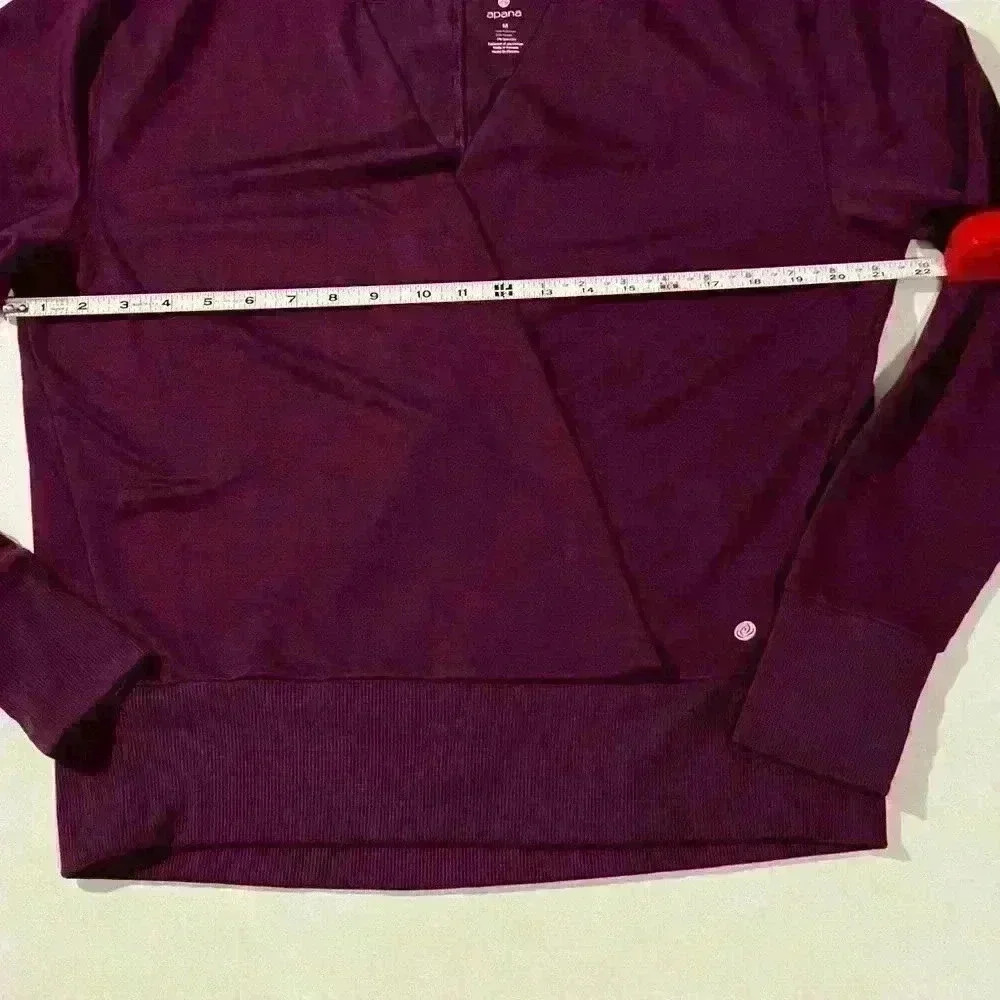 APANA Plum Dewdrop Wrap Long Sleeve Top Medium - Picture 6 of 8